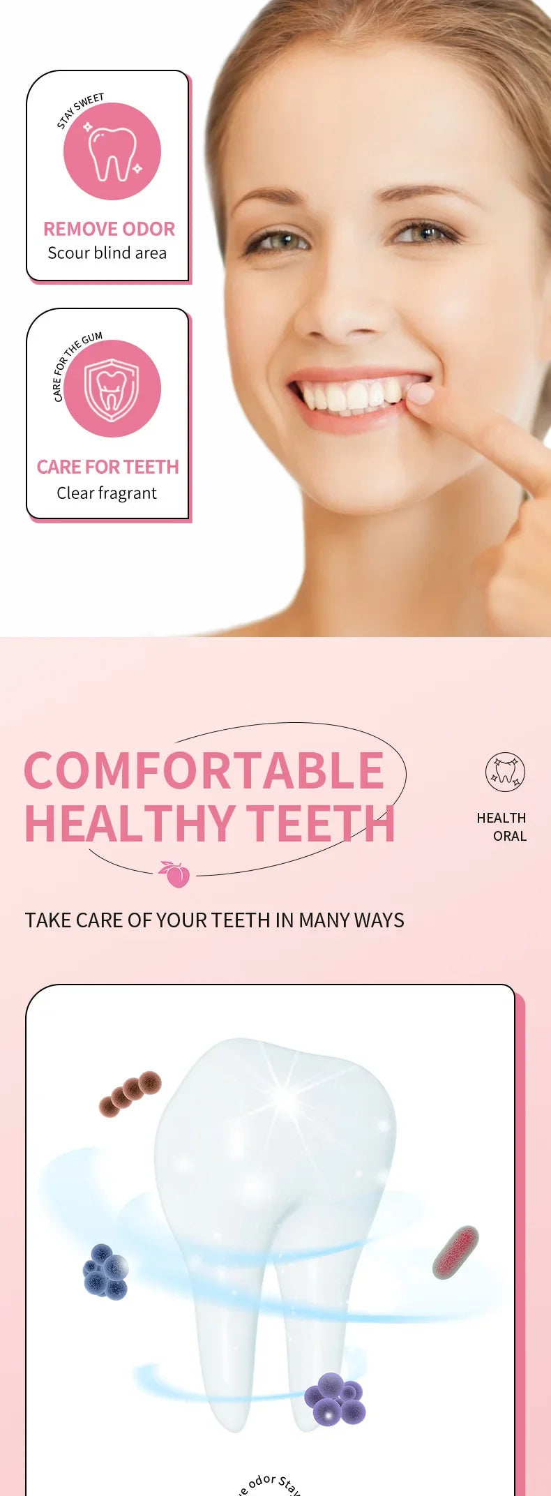 Mouthwash Teeth Whitening Lemon Flavor Freshen Your Breath and Clean The Debris Between Teeth Oral Freshening Mouthwash