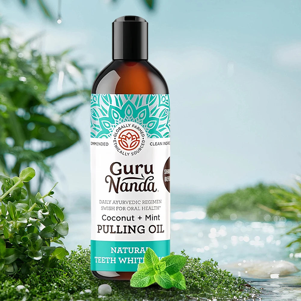 Coconut Mint Pulling Oil Mouthwash Non Alcohol Alcohol-free Teeth Whitening Fresh Oral Breath Tongue Scraper Mouth Health Care