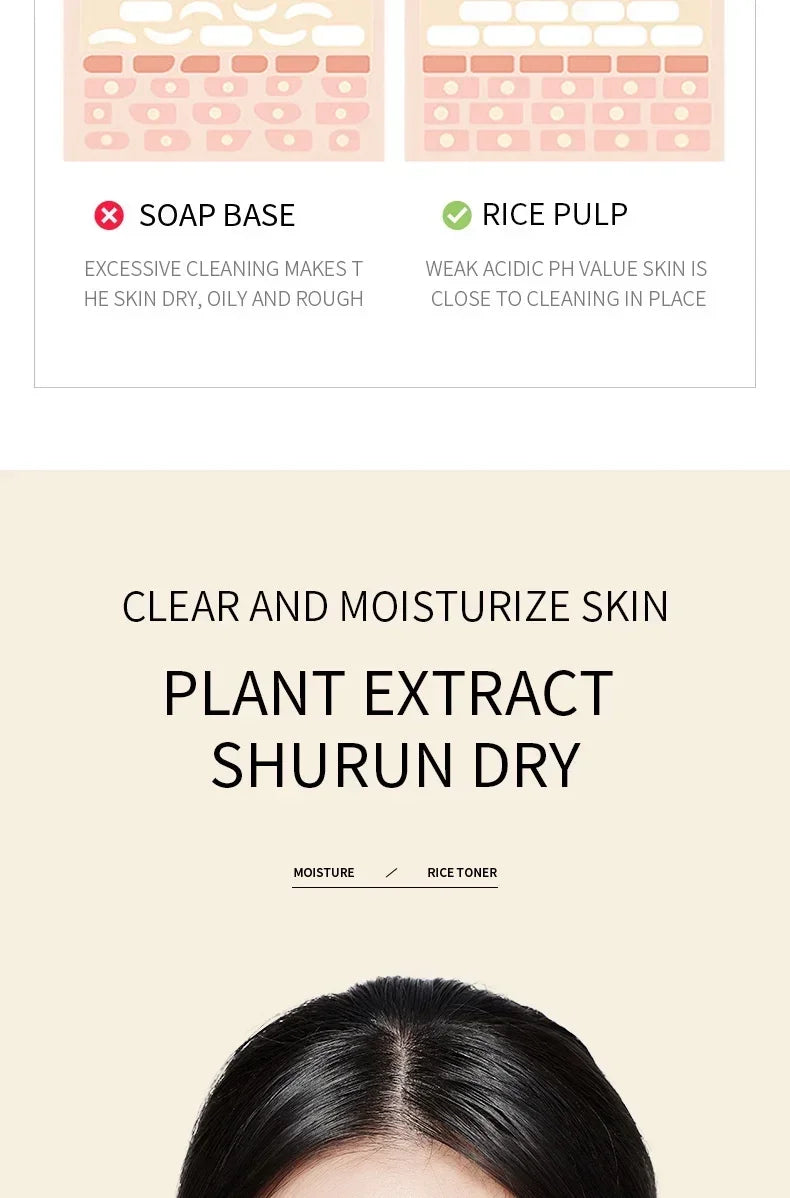 BIOAOUA Rice Cleanser Raw Pulp Oil Control Moisturizing Deep Cleaning Care Skin 100g