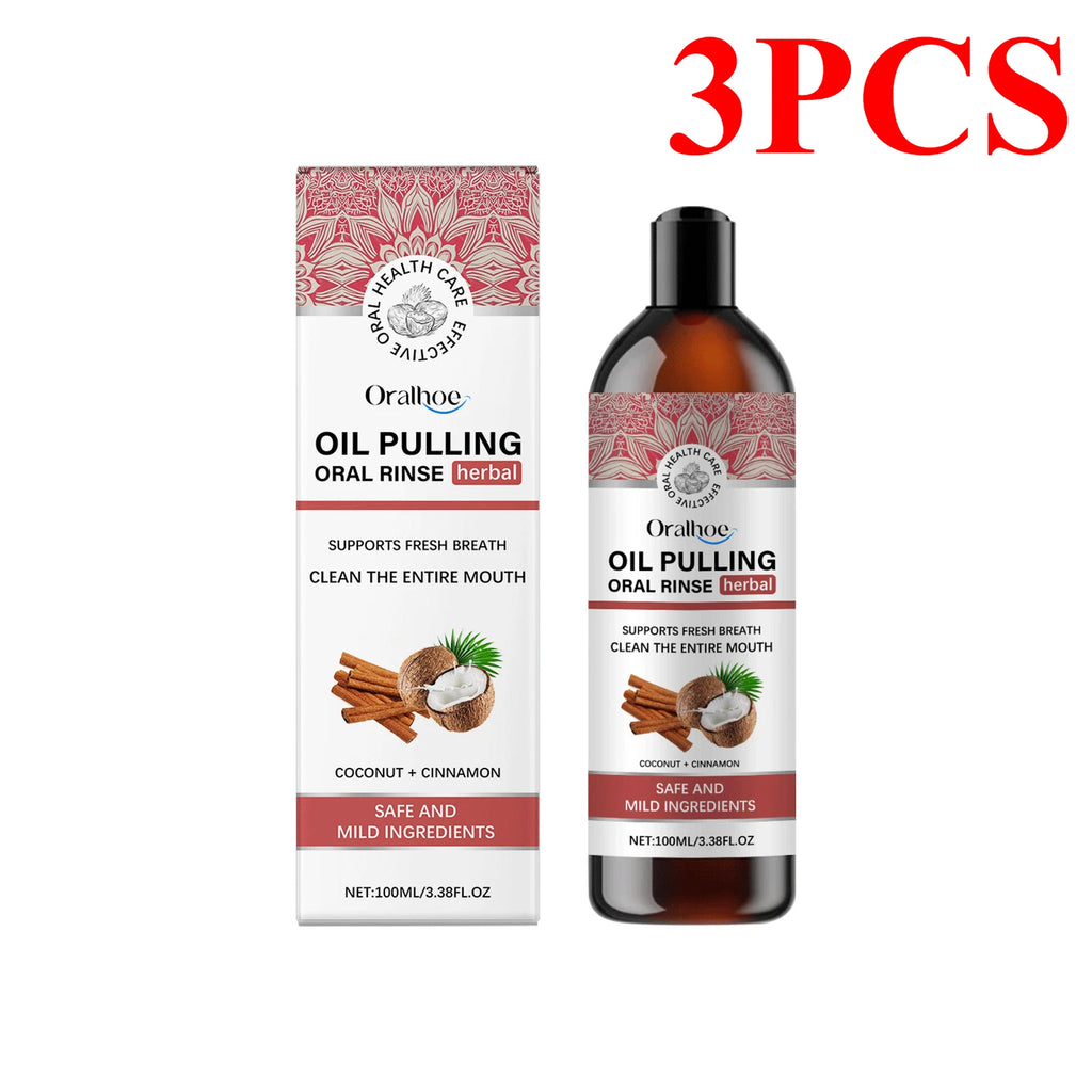Coconut Pulling Oil Mouthwash Oral Rinse Alcohol-free Herbal Teeth Whitening Fresh Oral Remove Tooth Yellow Stains Odor OralCare