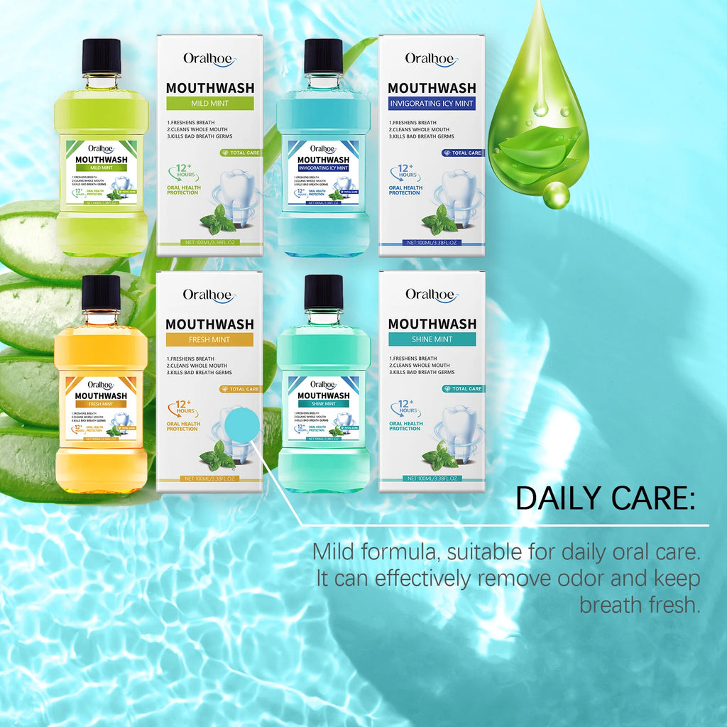 Breath Freshener Mouthwash Mint Flavor Remove Mouth Bad Smell Reduce Dental Tartar Plaque Brighten Tooth Oral Hygiene Cleaning