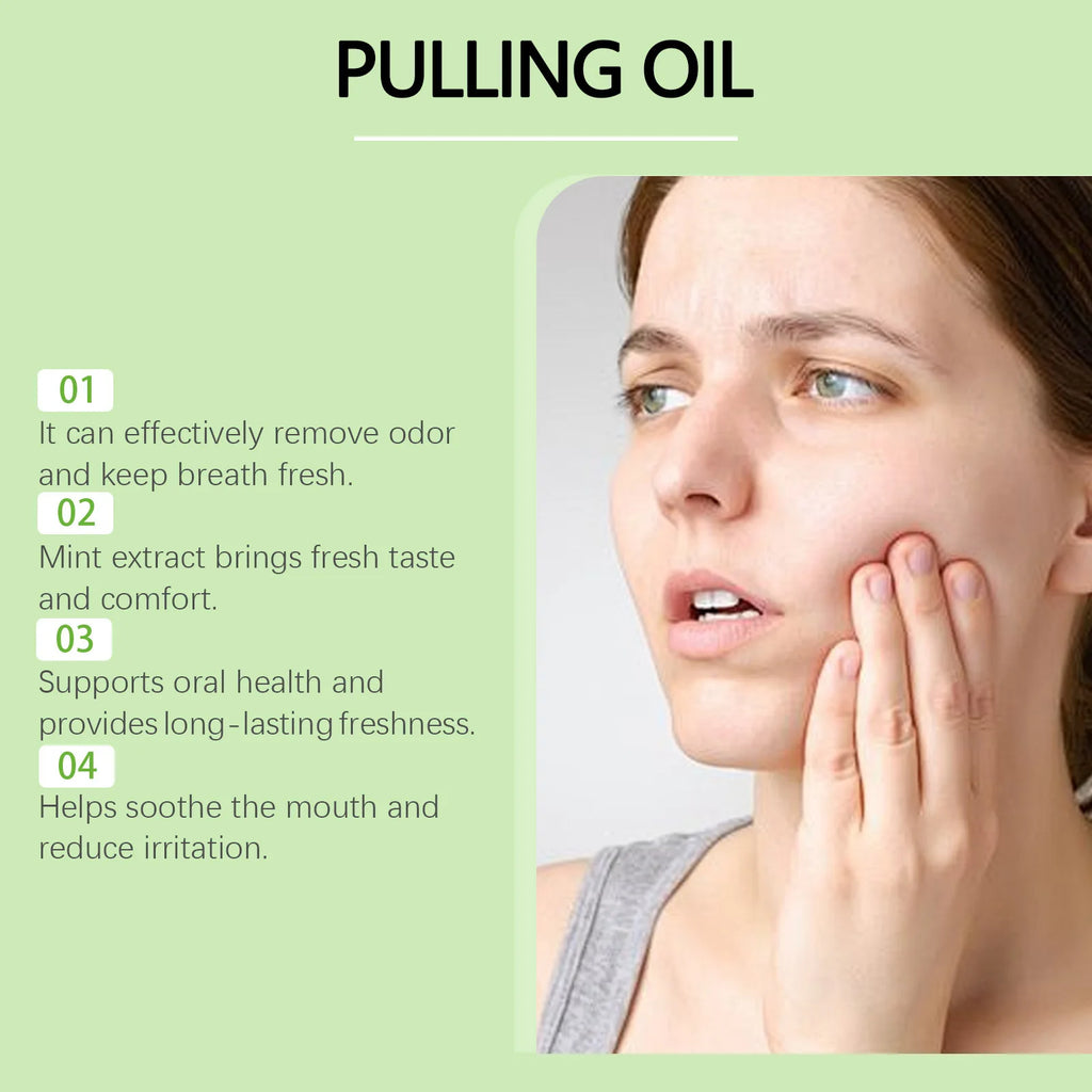 Mouth Wash Pure Organic Coconuts Oil Pulling Natural Tooth Whitening Mouthwash Freshening Breath Heal Oral Health Care Daily Use