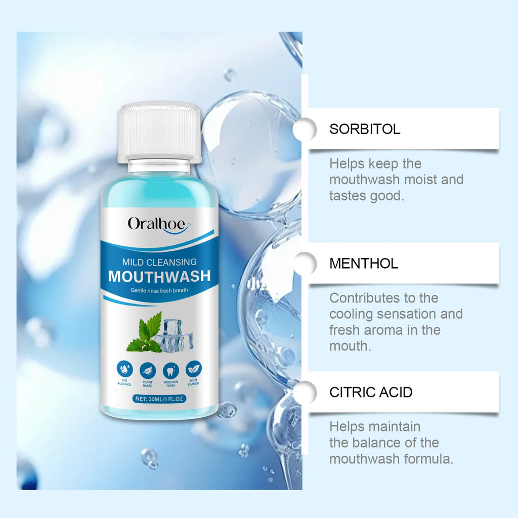 30ml Portable Mint Bad Breath Mouthwash Fresheners Mouth Oral Odor Removal Lasting Aroma Remove Tartar Deep Cleaning Mouthwash