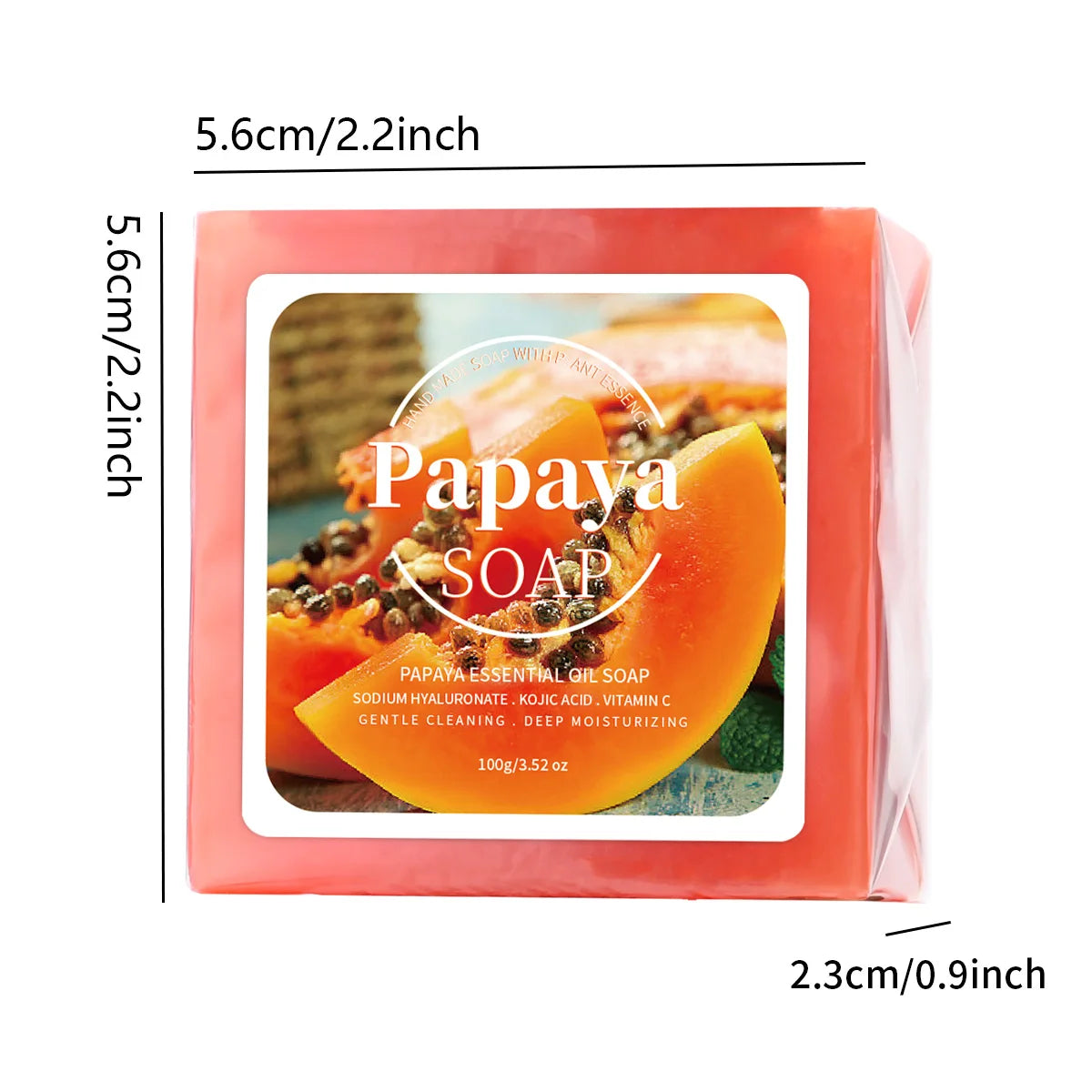 100g B+ Papaya Extract Nourishing Handmade Soap Deep Cleansing Whitening with Coconut Goat Milk Soap