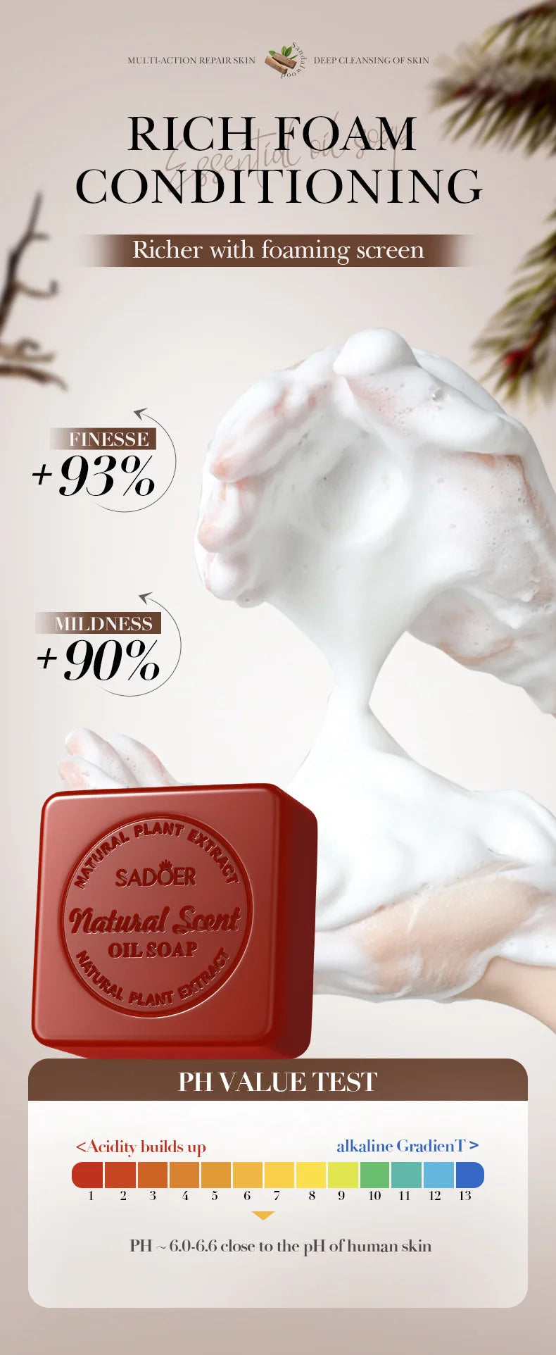 Sandalwood Handmade Soap Women Cleaner Deep Cleansing Body Whitening Essential Oil Soap Shaving Sabonis Skin Lightening Foam