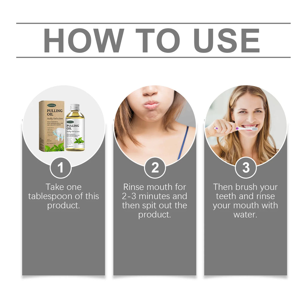 Mouth Wash Pure Organic Coconuts Oil Pulling Natural Tooth Whitening Mouthwash Freshening Breath Heal Oral Health Care Daily Use