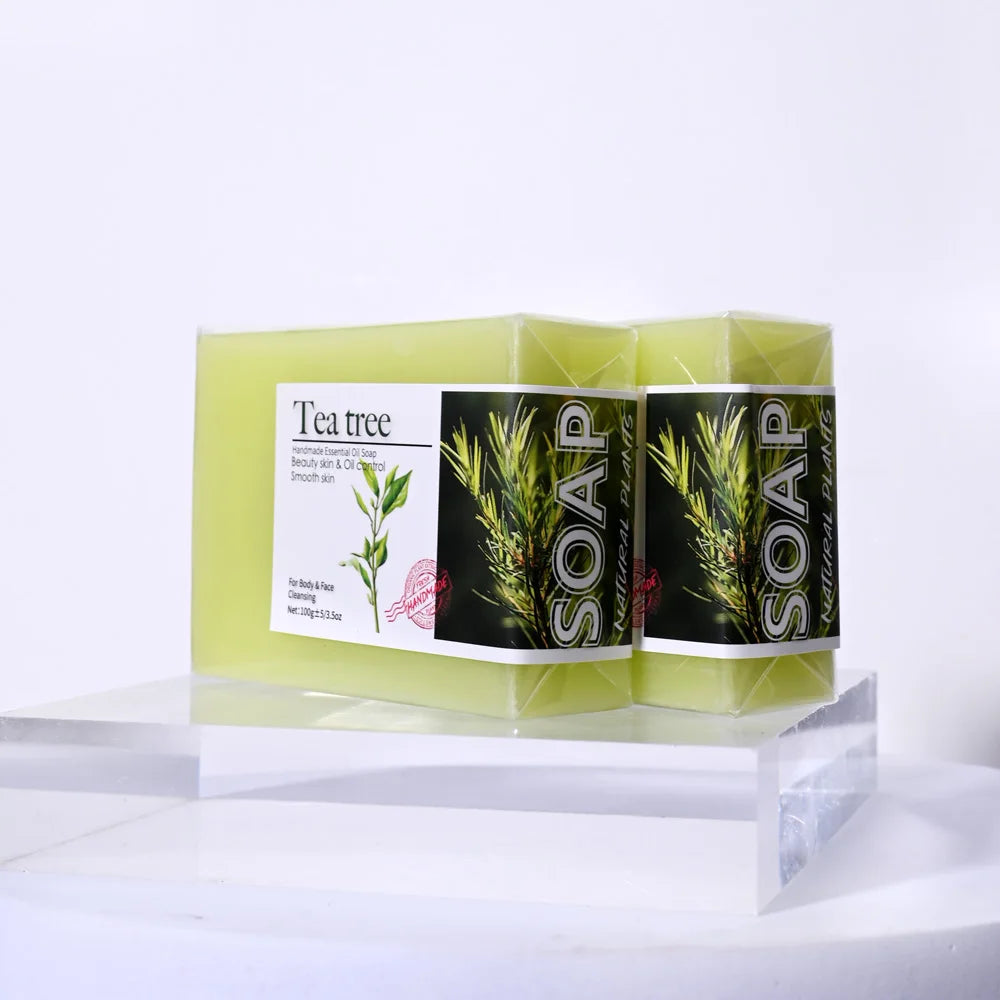 100g Tea Tree Essential Oil Soap Handmade Olive Oil Soap Plant Essential Oils Whitening Basic Cleaning Features Chemical Free
