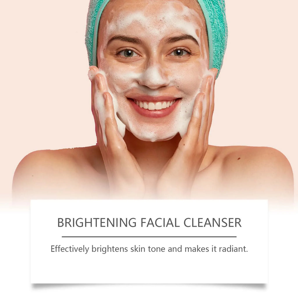 Turmeric Foam Cleanser Brightening Facial Wash Oil Control Hydrating Non Drying Formula With Brush Head Blackhead Removal 100ml