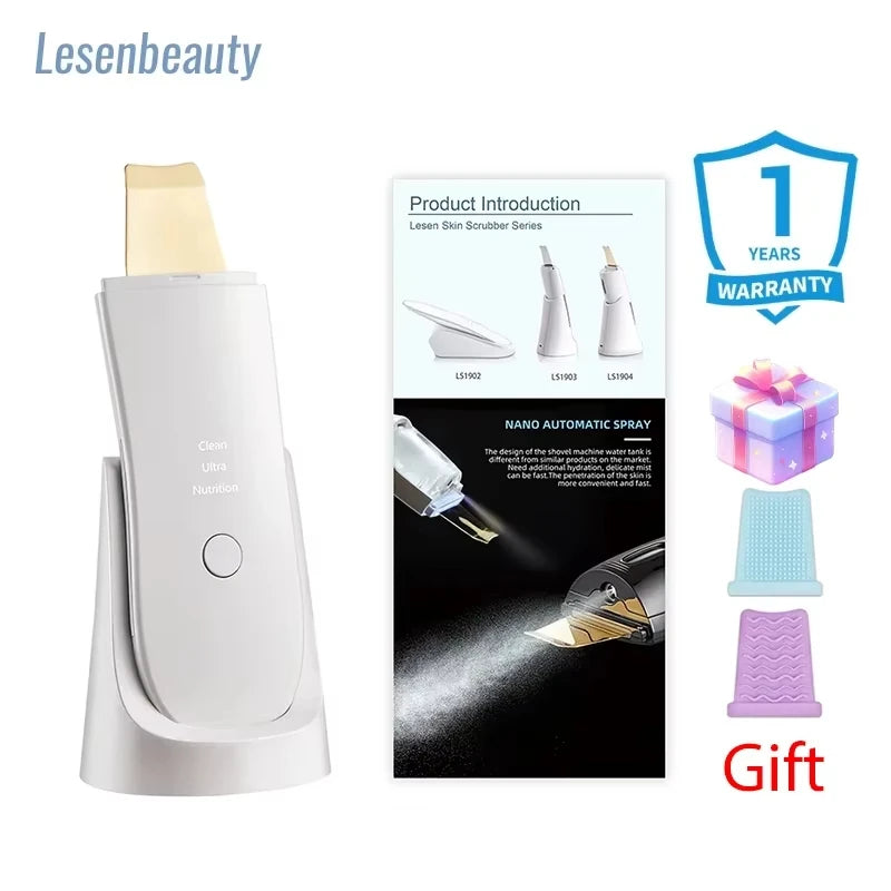 Limpiador Facial Electric Blackhead Remover Exfoliator Moisturizing Facial Cleaner Nano Spray Technology Metal Scraper Tool