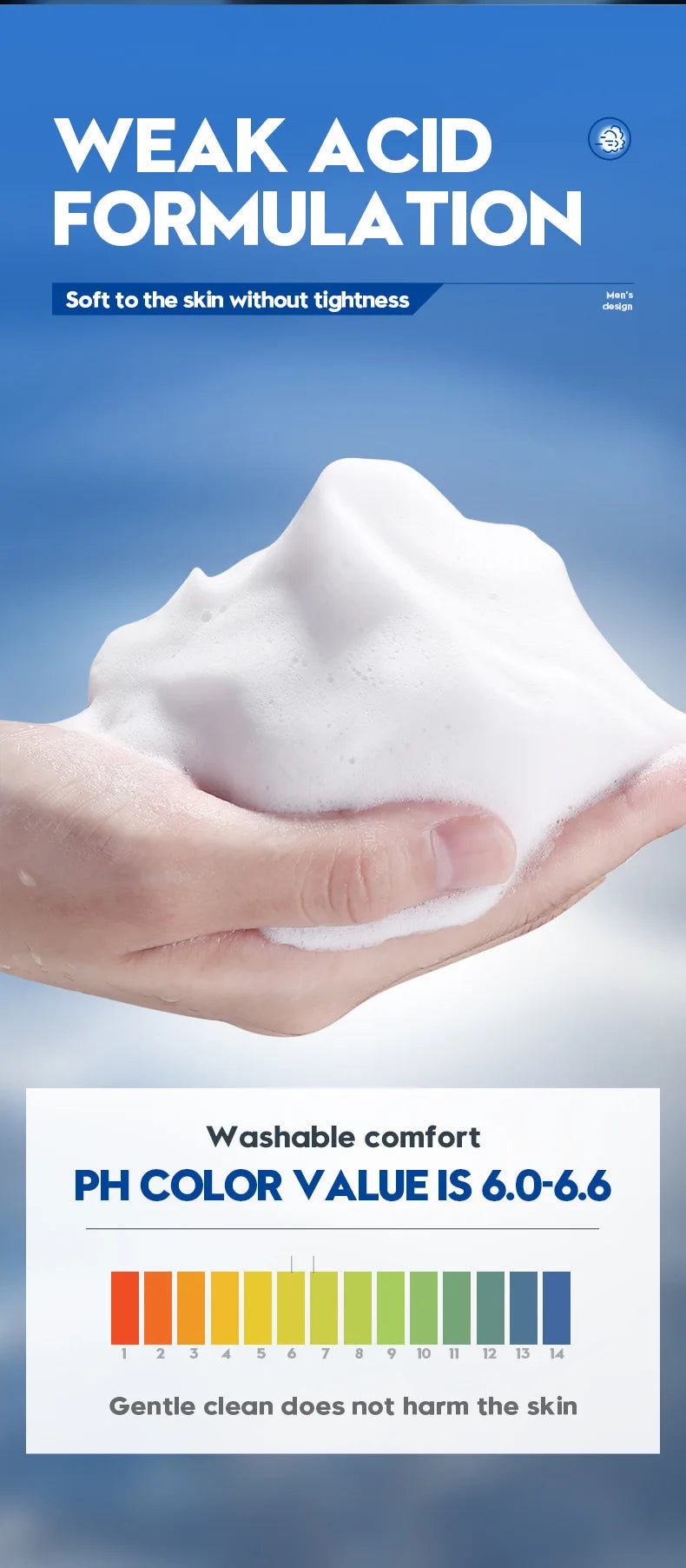 SADOER Men's Facial Cleanser Face Wash Foam Face Cleanser Oil Control Anti Acne Hydrating Moisturizing Men Skin Care Products