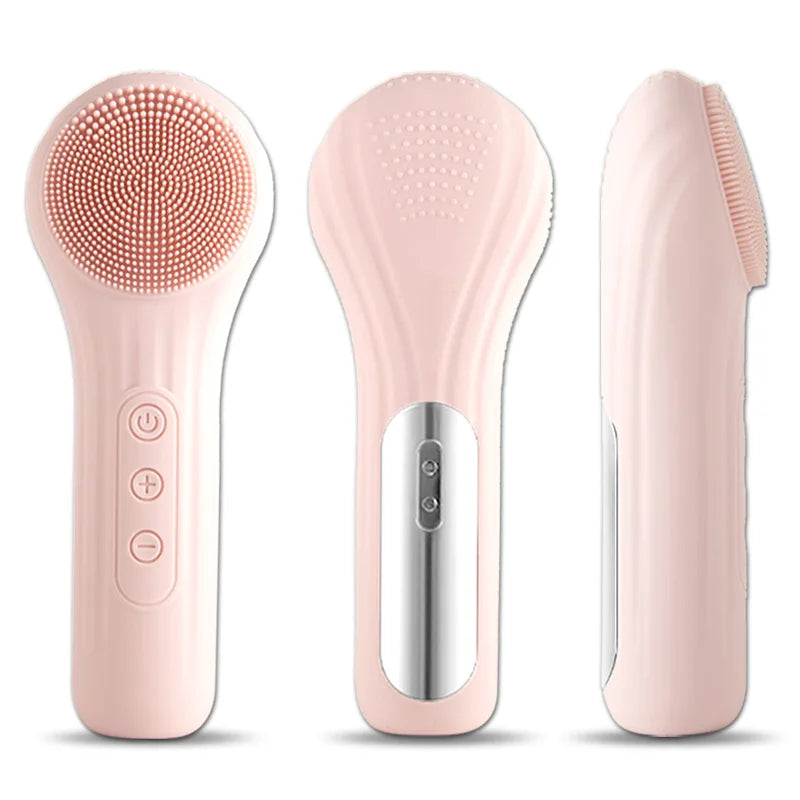 Silicon Facial Cleansing Brush Sonic Vibration Warming Wash Face Massage Face Skin Cleanser Eletric Waterproof Rechargeable
