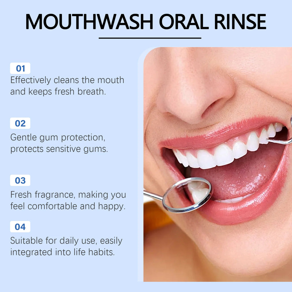 Oral Fresh Mouthwash Remove Mouth Odor Reduce Tonsil Stone Lasting Fresh Alcohol-Free Oral Hygiene Cleaning Peppermint Mouthwash