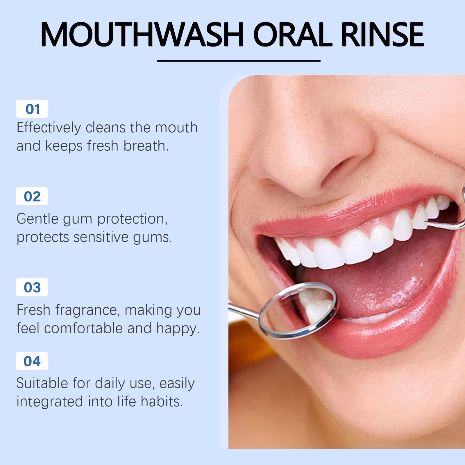 Oral Fresh Mouthwash Remove Mouth Odor Reduce Tonsil Stone Lasting Fresh Alcohol-Free Oral Hygiene Cleaning Peppermint Mouthwash