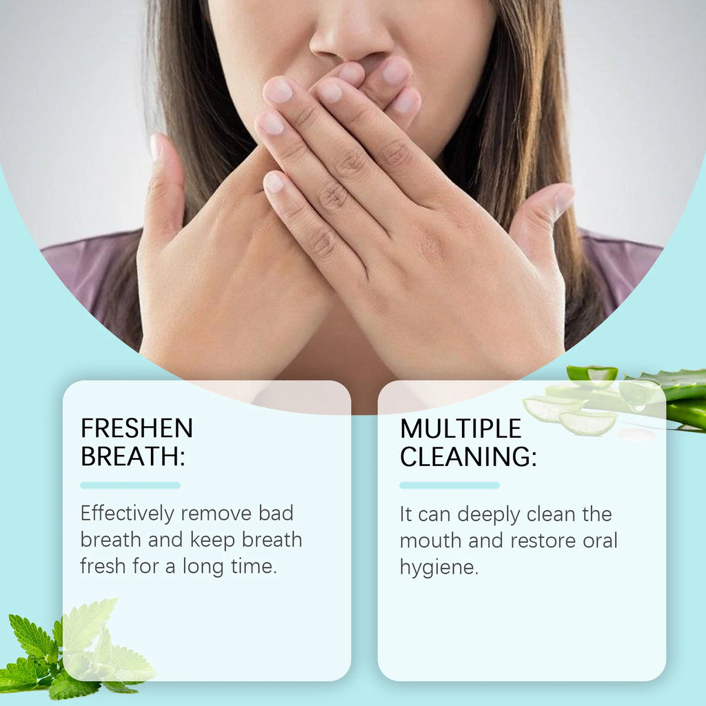 Breath Freshener Mouthwash Mint Flavor Remove Mouth Bad Smell Reduce Dental Tartar Plaque Brighten Tooth Oral Hygiene Cleaning
