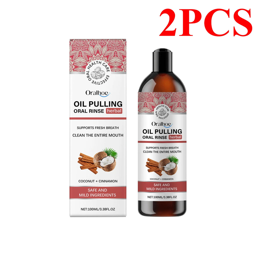 Coconut Pulling Oil Mouthwash Oral Rinse Alcohol-free Herbal Teeth Whitening Fresh Oral Remove Tooth Yellow Stains Odor OralCare