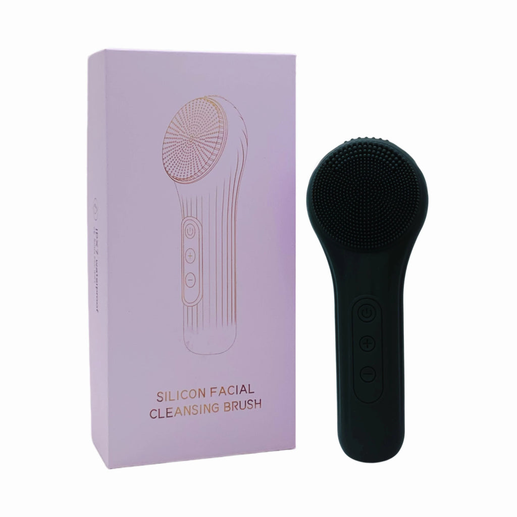 Electric Facial Cleansing Brush Sonic Face Massager Warming Deep Pore Cleaning Waterproof Silicone Blackhead Remover