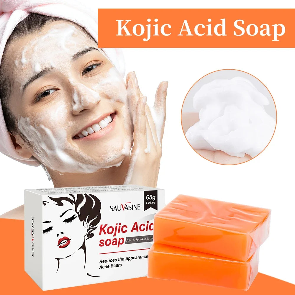 Handmade Kojic Acid Soap Natural Mild Non-irritating Brightening Skin Exfoliator Body Face Cleansing Whitening Soap