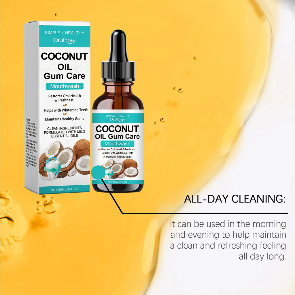 Coconut Mint Pulling Oil Mouthwash Alcohol-Free Teeth Stains Remover Whiten Odor Removal Fresh Breath Oral Hygiene Toothpaste