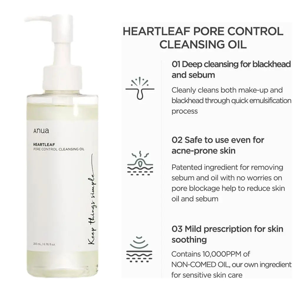 Anua Cleanser Heartleaf oil Facial Cleanser Korean Original Form Moisturizing Soothing Skin Care Heartleaf Oil Control Cleanser