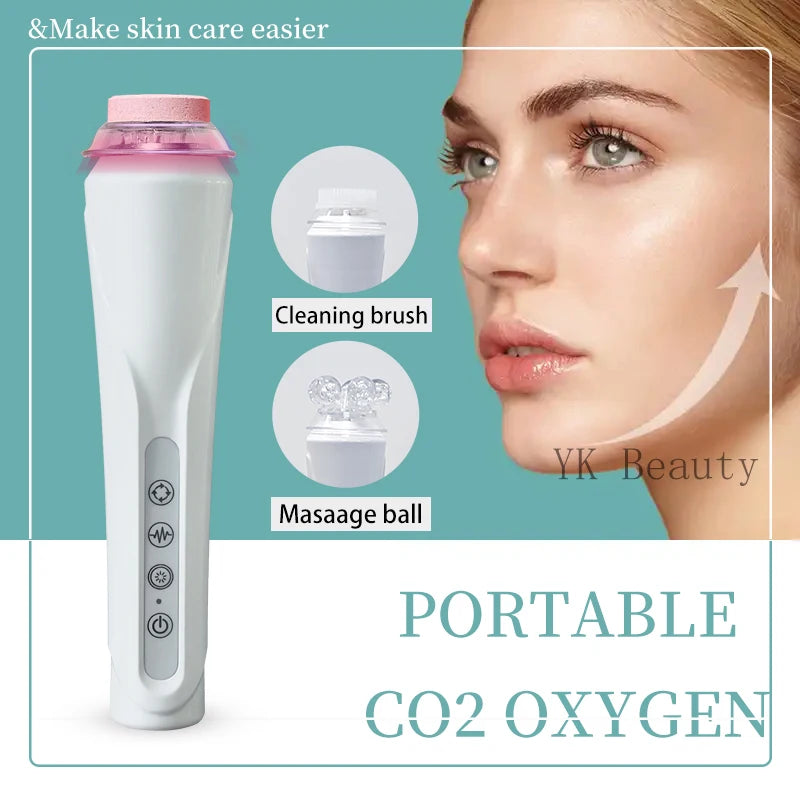 Newest Facial Roller Massage Co2 Oxygen Bubble Pods Beauty Device With Cleaning Brush Skin Tightening Oxygenation Facial Machine