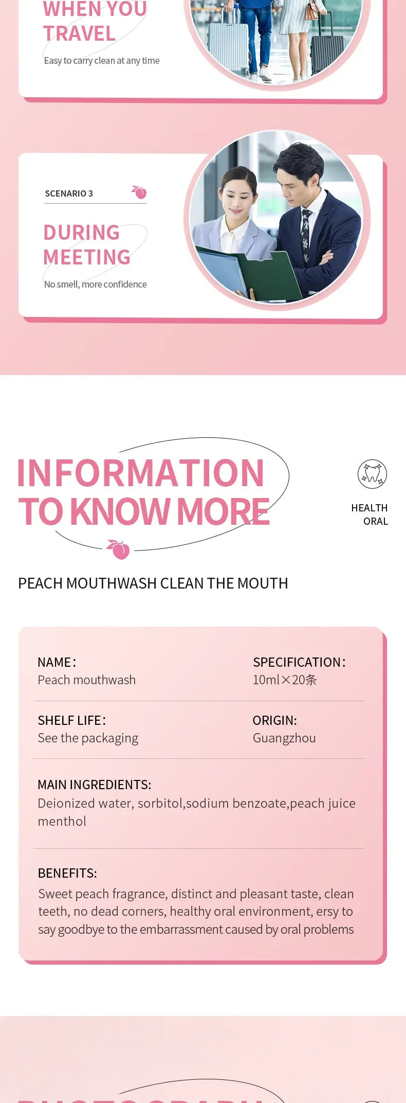 Mouthwash Teeth Whitening Lemon Flavor Freshen Your Breath and Clean The Debris Between Teeth Oral Freshening Mouthwash