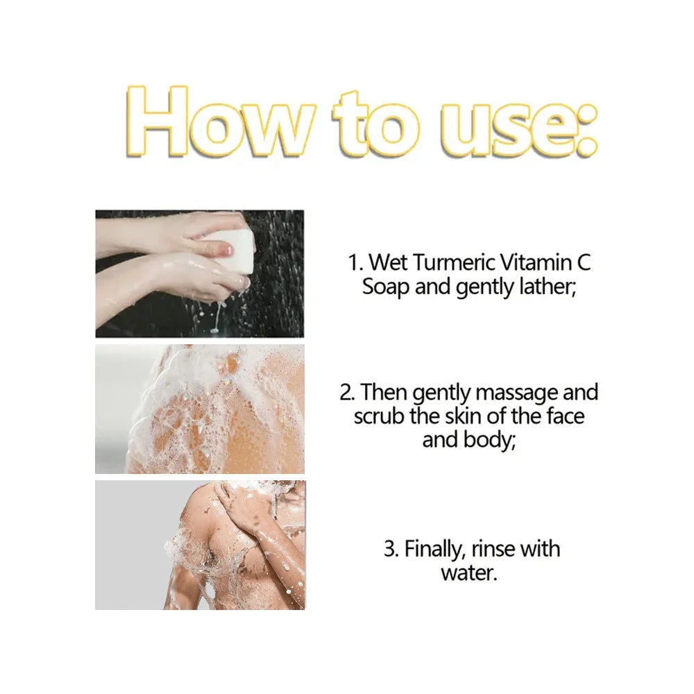 Lemon Turmeric Acid Soap - Deep Cleansing and Moisturizing, Contains Vitamin E and Olive Oil, Handmade for Hair, Face and Body, Suitable for All Skin Types, Lemon Turmeric Soap