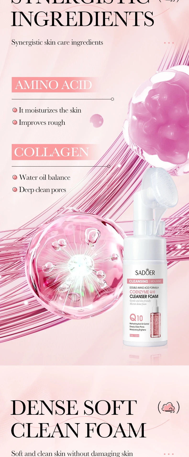 Facial Cleanser Face Wash Foam Face Massasge Facial Hydrating Moisturizing Skin Products Mossee Cleansing Care