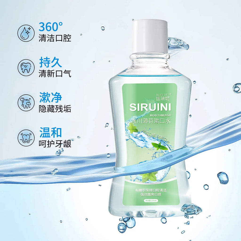 SIRUINI Mint Mouthwash,Portable Oral Cleaner,30 Seconds Fresh Breath with Long-lasting Fragrance Gentle Bottle-packed Mouthwash