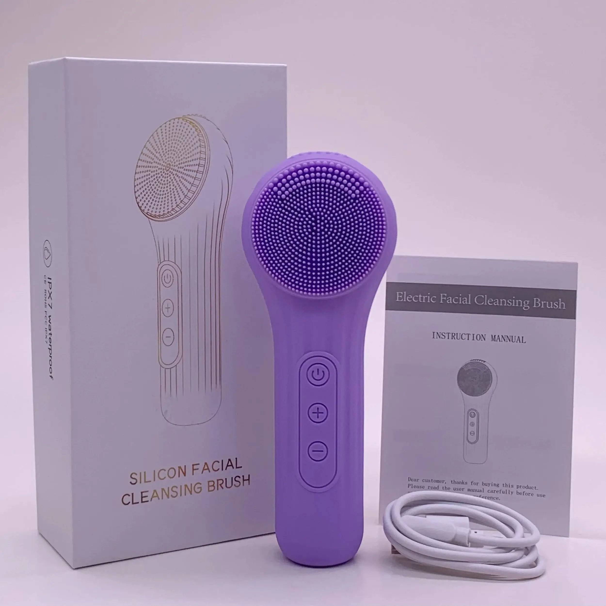 Electric Facial Cleansing Brush Sonic Face Massager Warming Deep Pore Cleaning Waterproof Silicone Blackhead Remover