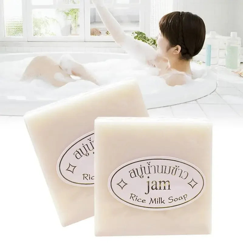 2PCS Thailand Milk Soap Handmade High Quality Soap Milk Soap Rice Soap Nourish Milk Moisturizing Soaps Body Faces Cleaning Soap