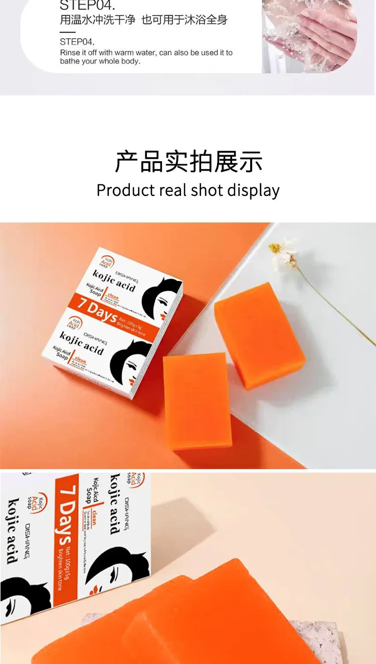Handmade Whitening Soap Skin Care Deep Cleaning Moisturizing Cleansing Essential Temperate Soap Brighten Skin Kojic Acid Soap