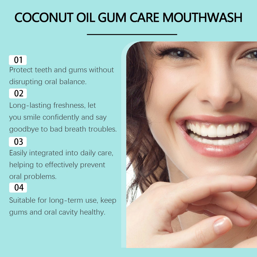 Coconut Mint Pulling Oil Mouthwash Alcohol-Free Teeth Stains Remover Whiten Odor Removal Fresh Breath Oral Hygiene Toothpaste