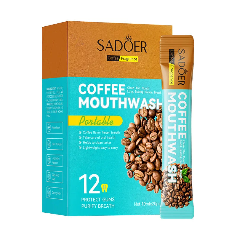 Coffee Refreshing Mouthwash 20pcs/Box Portable Bagged Mouth Wash Freshen Breath Clean The Teeth Oral Freshening Teeth Whitening