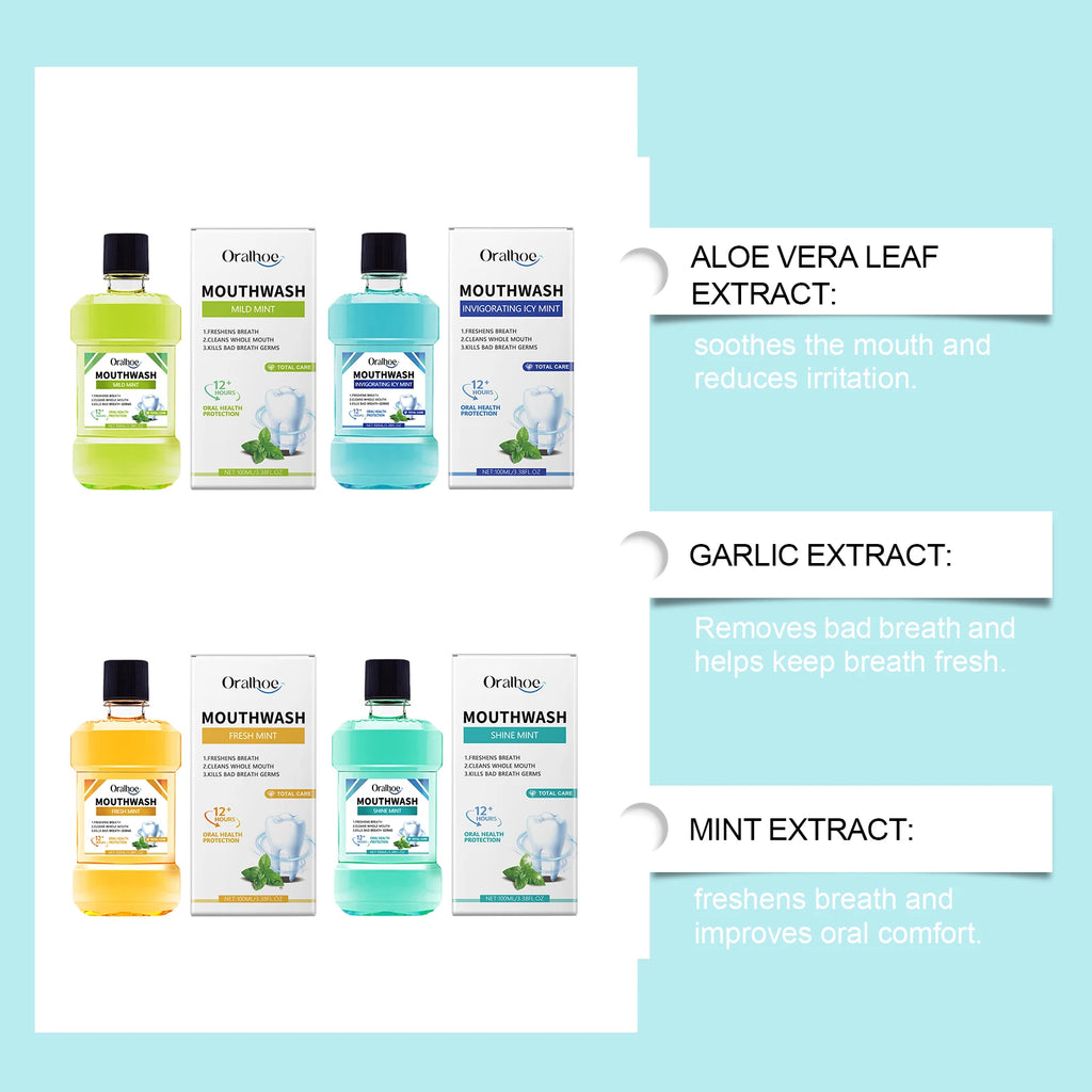 Breath Freshener Mouthwash Mint Flavor Remove Mouth Bad Smell Reduce Dental Tartar Plaque Brighten Tooth Oral Hygiene Cleaning