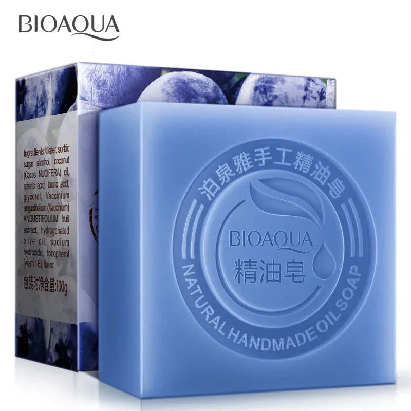 Bioaqua Essential Oil Soaps with Honey,Rose,Jasmine,Aloe,Matcha,Blueberry,Lavender, Bamboo Charcoal,Black Bamboo Soaps