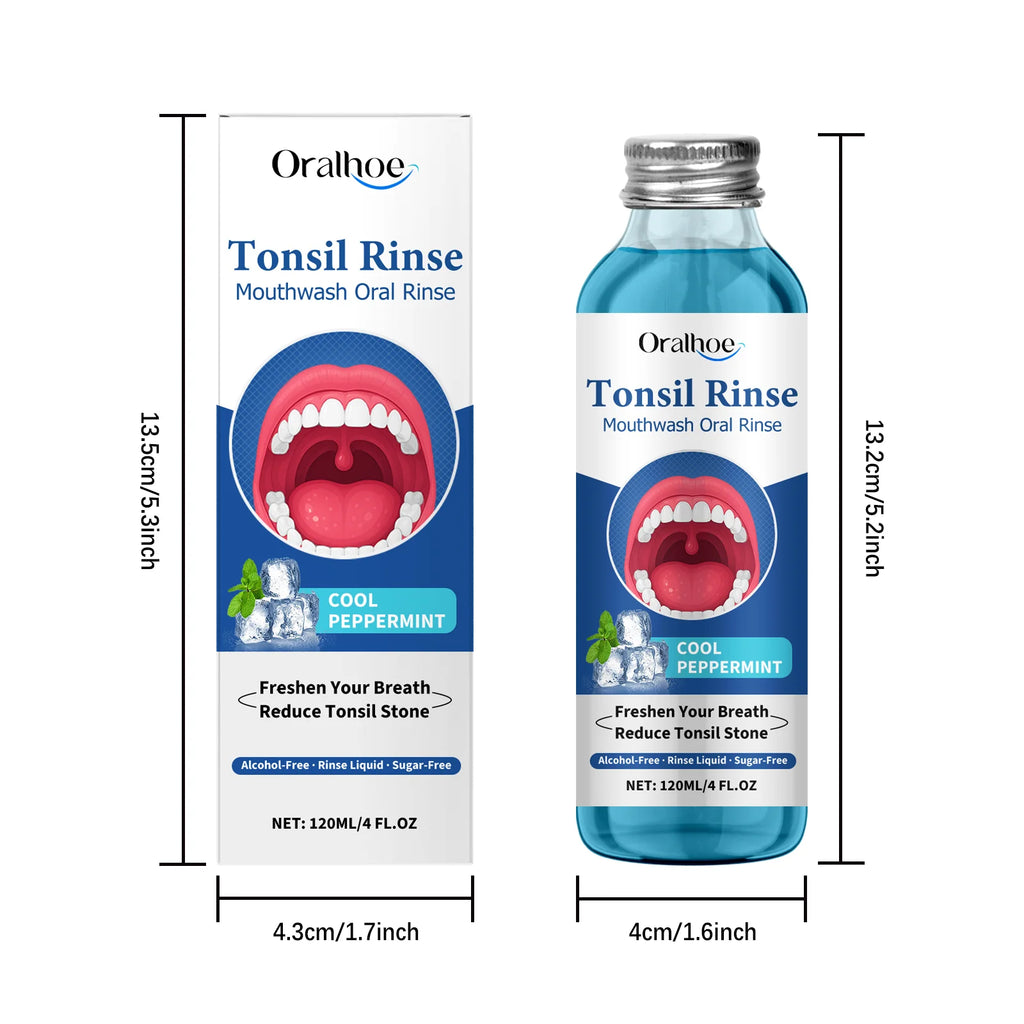 Oral Fresh Mouthwash Remove Mouth Odor Reduce Tonsil Stone Lasting Fresh Alcohol-Free Oral Hygiene Cleaning Peppermint Mouthwash