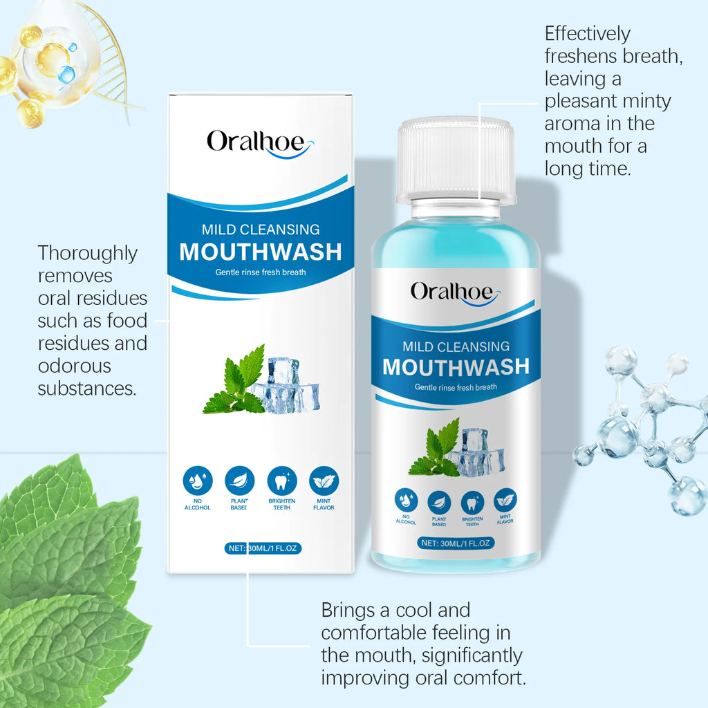 30ml Portable Mint Bad Breath Mouthwash Fresheners Mouth Oral Odor Removal Lasting Aroma Remove Tartar Deep Cleaning Mouthwash