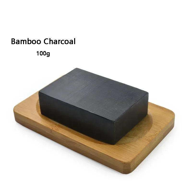100g Natural Ginger Oil Handmade Soap with Tea Tree Bamboo Charcoal Lavender Honey Kojic Acid for Skin Whitening & Brightening