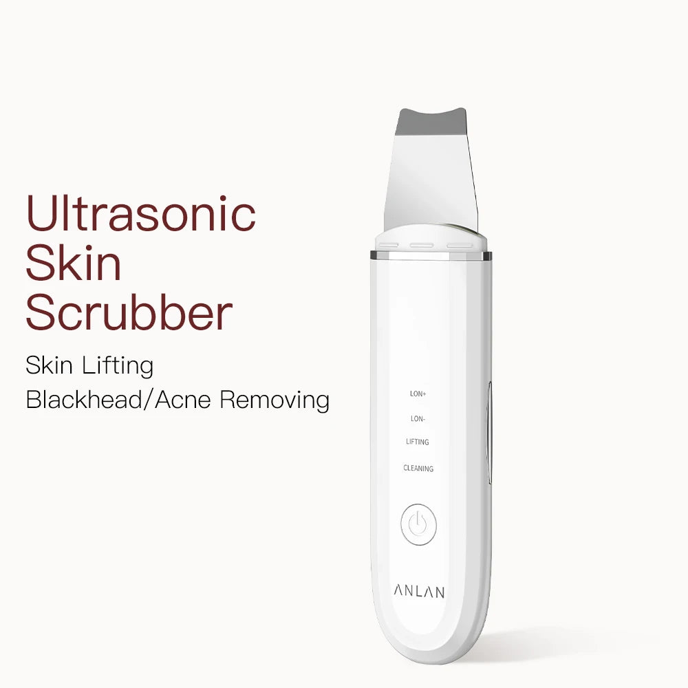 ANLAN Ultrasonic Skin Scrubber Deep Cleaning Peeling Shovel Limpiador Facial Skin Care Face Lifting Machine Ultrasonic Cleaner