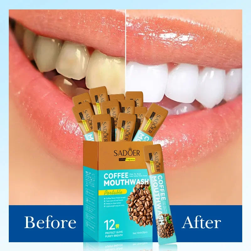 Coffee Refreshing Mouthwash 20pcs/Box Portable Bagged Mouth Wash Freshen Breath Clean The Teeth Oral Freshening Teeth Whitening
