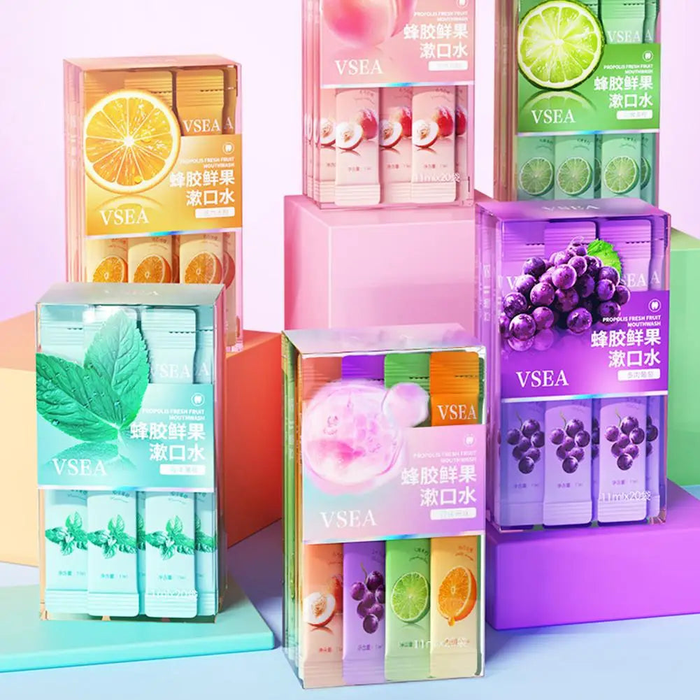 20pcs/Bag Protable Probiotic Mouthwash Portable Cleaning Mouthwash Strip Pack For Long-lasting Fragrance Oral