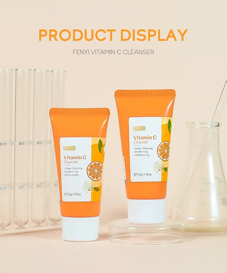 Japanese Cherry Blossom or Vitamin C Facial Cleanser Skin Cleansing Moisturizing  Blackhead Remove Skincare Face Wash Foam Face