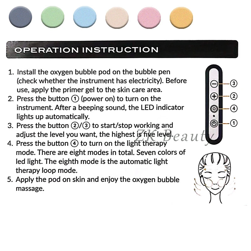 Newest Facial Roller Massage Co2 Oxygen Bubble Pods Beauty Device With Cleaning Brush Skin Tightening Oxygenation Facial Machine