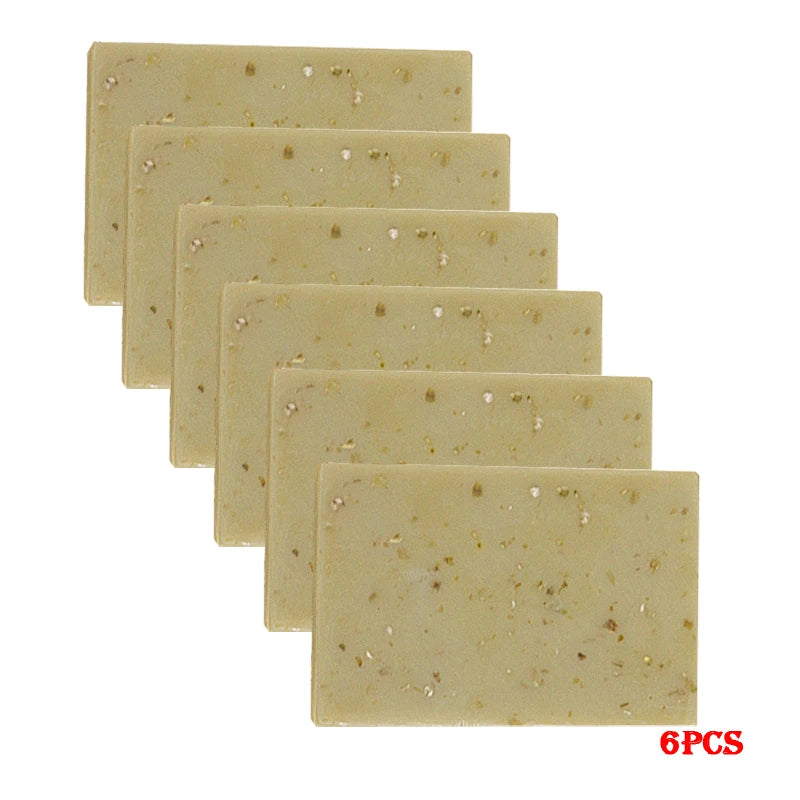 1/2/4/6Pcs Handmade Oat Soap,Natural,Gentle,Non Irritating, Brightening, Exfoliating, Body And Facial Cleansing, Whitening Soap
