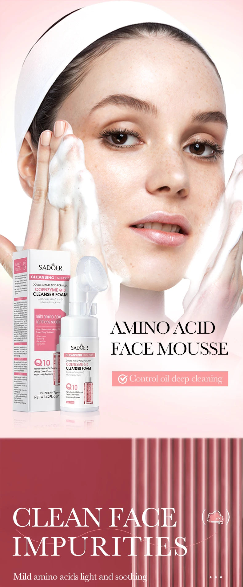 Facial Cleanser Face Wash Foam Face Massasge Facial Hydrating Moisturizing Skin Products Mossee Cleansing Care