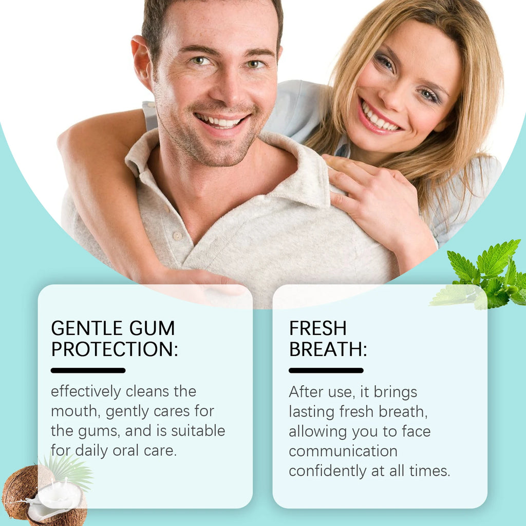 Coconut Mint Pulling Oil Mouthwash Alcohol-Free Teeth Stains Remover Whiten Odor Removal Fresh Breath Oral Hygiene Toothpaste