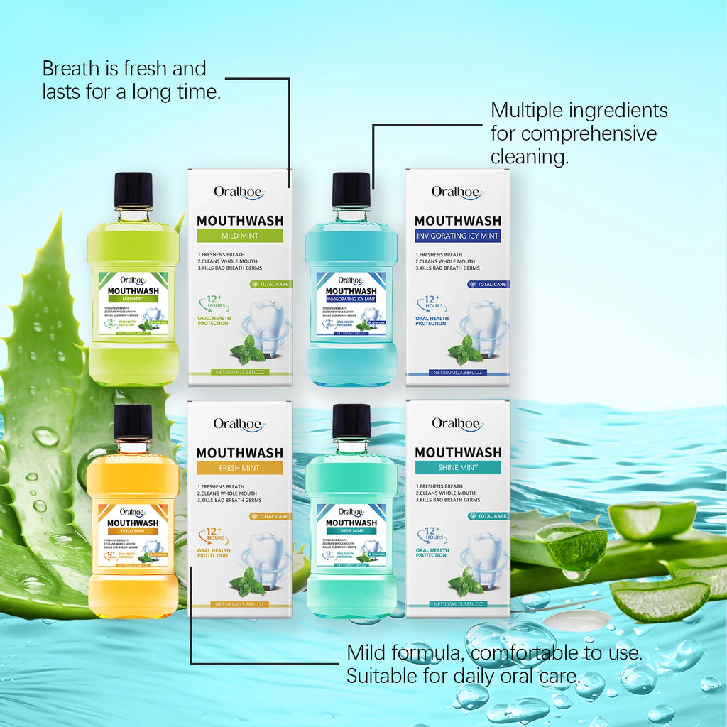 Breath Freshener Mouthwash Mint Flavor Remove Mouth Bad Smell Reduce Dental Tartar Plaque Brighten Tooth Oral Hygiene Cleaning