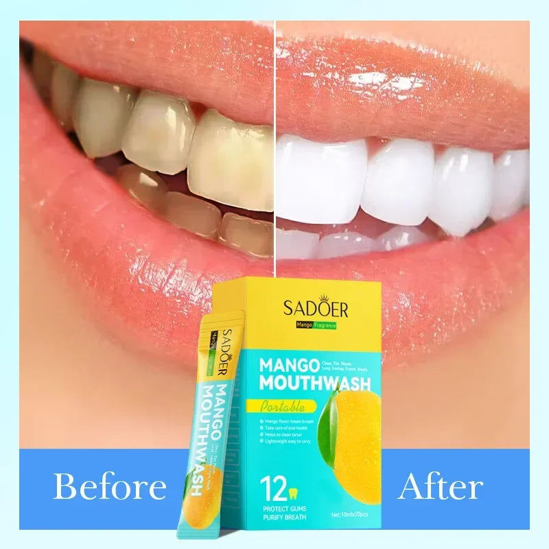 Mango Flavor Mouthwash Teeth Whitening Fresh Oral 20PCS Portable  Cleans Teeth Oral Fresh Mouthwash