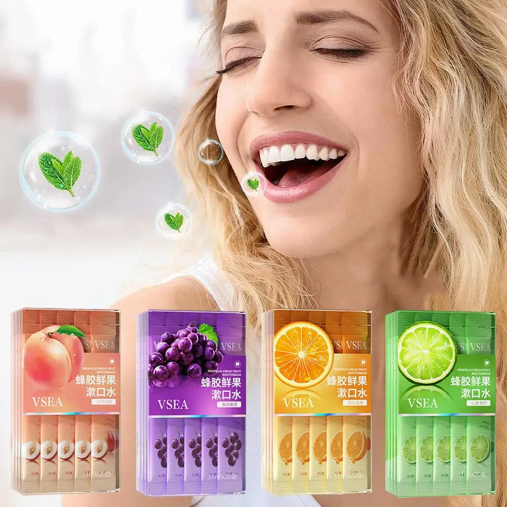 20pcs/Bag Protable Probiotic Mouthwash Portable Cleaning Mouthwash Strip Pack For Long-lasting Fragrance Oral