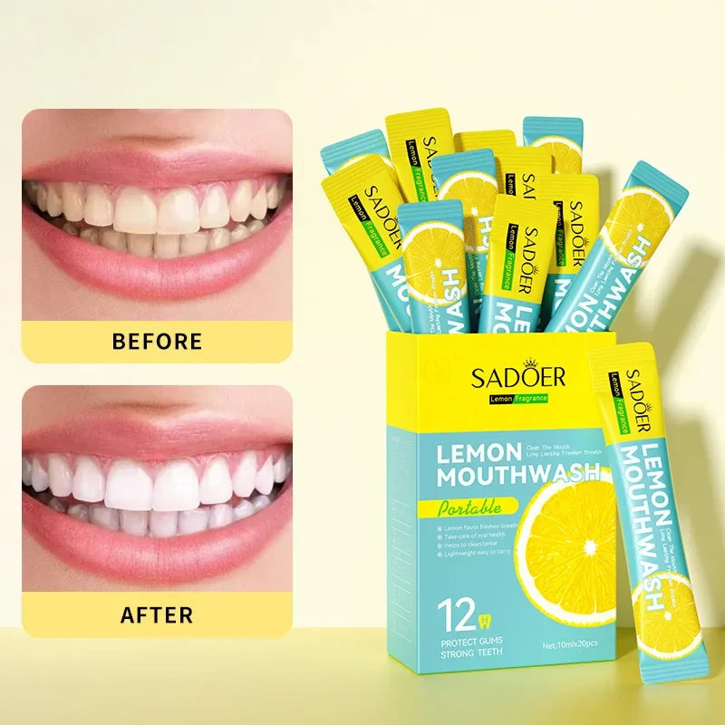 Mouthwash Teeth Whitening Lemon Flavor Freshen Your Breath and Clean The Debris Between Teeth Oral Freshening Mouthwash
